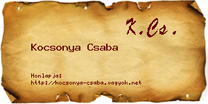 Kocsonya Csaba névjegykártya